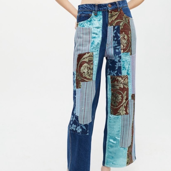 BDG High & Wide Jean - Patchwork Denim NWT Size 25 - Picture 2 of 11